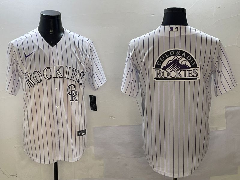 Men Colorado Rockies Blank White Stripe Game 2025 Nike MLB Jersey style 4->philadelphia phillies->MLB Jersey